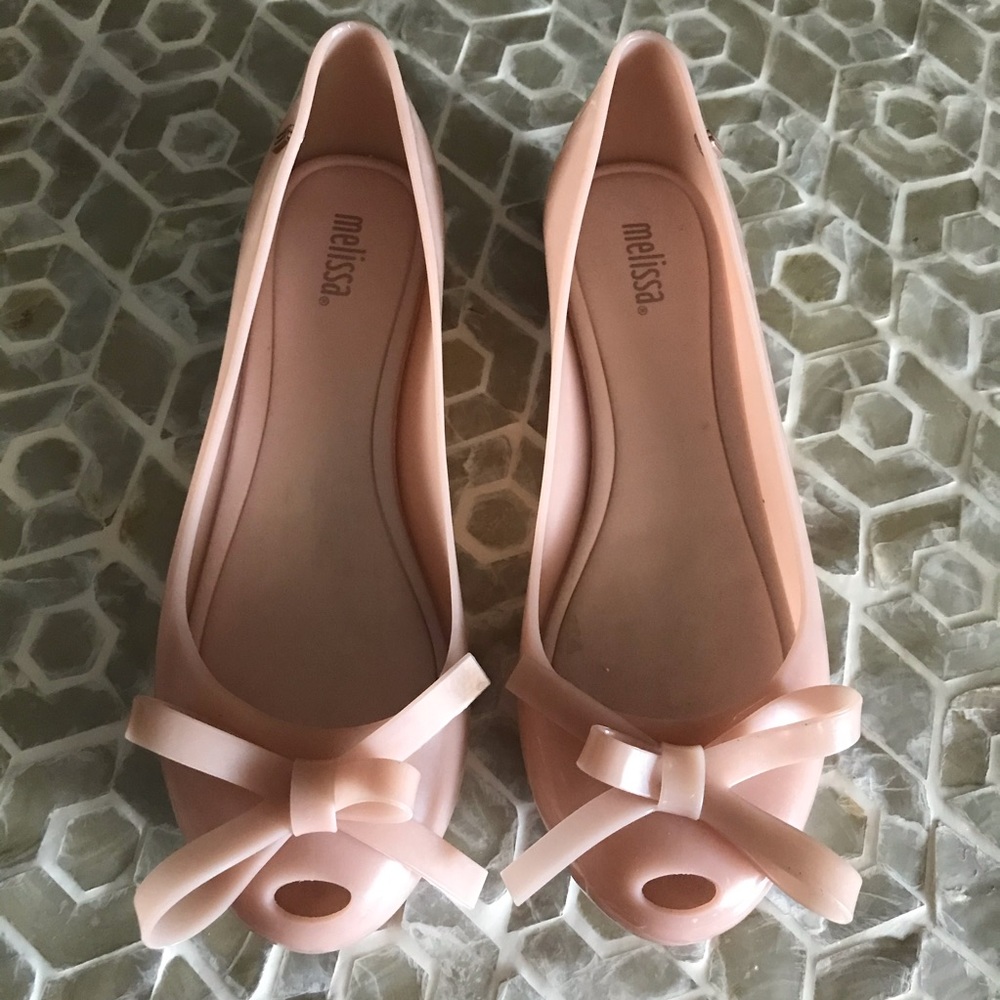 Melissa UltraGirl Bow II jelly peep-toe jelly flat - Picture 6 of 12